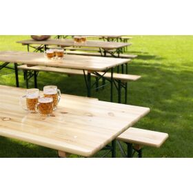 Beer table 220x50x78cm (WxDxH), brewery quality, green / wood
