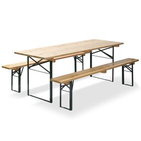 Beer table 220x80x78cm (WxDxH), brewery quality, green / wood
