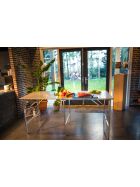 Stainless steel work table multifunction table 200 x 80 cm folding table