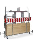 Transport trolley market stall, galvanized steel, 241.5x72x198cm (WxDxH)