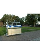 Transport trolley market stall, galvanized steel, 241.5x72x198cm (WxDxH)