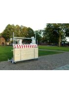 Transport trolley market stall, galvanized steel, 241.5x72x198cm (WxDxH)