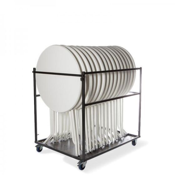 Transport trolley high table, large, hammer finish, 127x97x120cm (WxDxH)