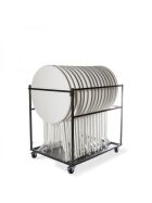 Transport trolley high table, large, hammer finish, 127x97x120cm (WxDxH)