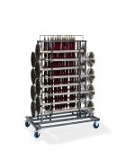 Elegance transport trolley for 16 bollards and cords, hammer blow, 129x76x180cm (WxDxH)