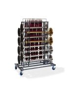 Elegance transport trolley for 16 bollards and cords, hammer blow, 129x76x180cm (WxDxH)