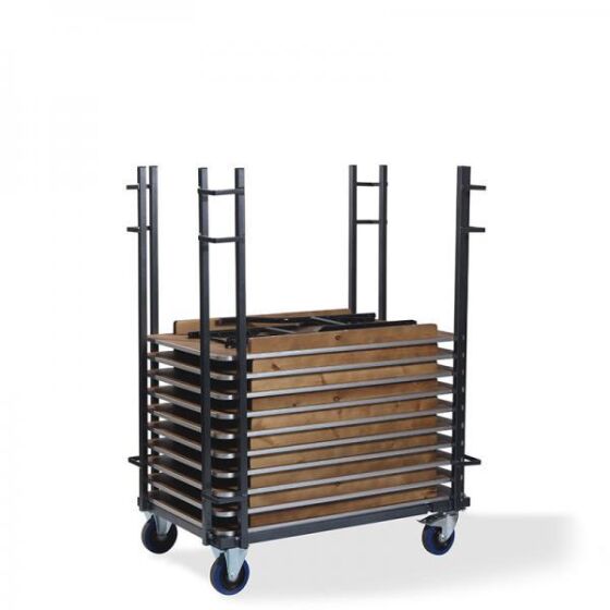 Bankettisch rechteckig Transportwagen, Größenverstellbar, Hammerschlag, 126-208x84-100x168cm (BxTxH), T90700