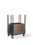 Transport trolley banquet tables rectangular, size adjustable, hammer blow, 126-208x84-100x168cm (WxDxH)