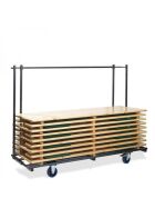 Transport trolley for marquee sets, for 10 complete marquee sets, hammer finish, 230x595-89x170cm (WxDxH)