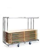 Festzeltgarnitur Transportwagen professionell, für 10 komplette Festzeltgarnituren, Feuerverzinkt, 231,5x59-89x180,5cm (BxTxH), T90810