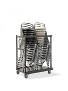 Universal transport trolley, for stacking chairs and bar stools, 105x61x126cm (WxDxH), hammer finish