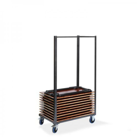 Transport trolley for 30 examination tables, 64x95x169cm (WxDxH), hammer finish