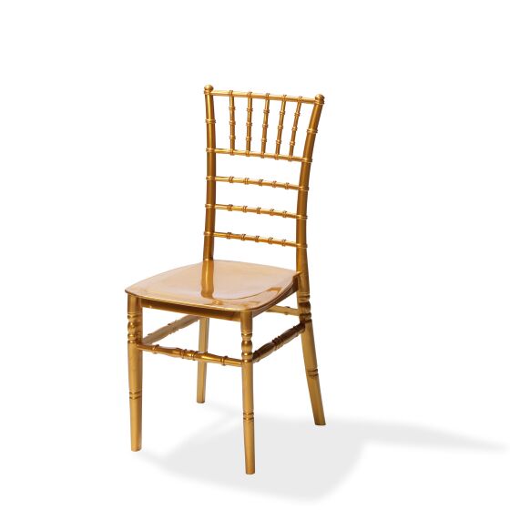 Stacking chair Tiffany gold, polypropylene, 41x43x92cm (WxDxH), not breakable