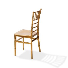 Stacking chair Tiffany gold, polypropylene, 41x43x92cm (WxDxH), not breakable