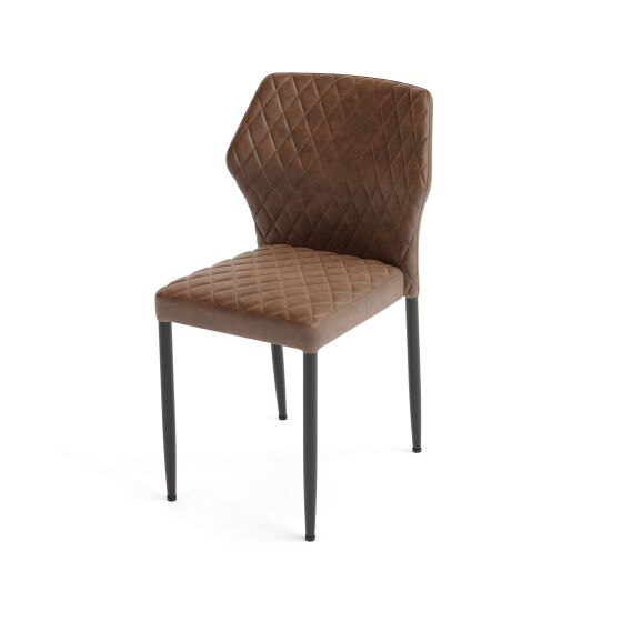 Louis stacking chair cognac, upholstered imitation leather, fire-retardant, 49x57.5x81.5cm (WxDxH)