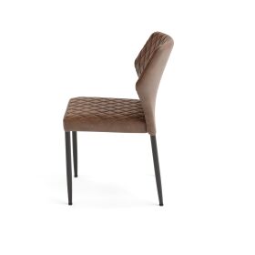 Louis stacking chair cognac, upholstered imitation leather, fire-retardant, 49x57.5x81.5cm (WxDxH)