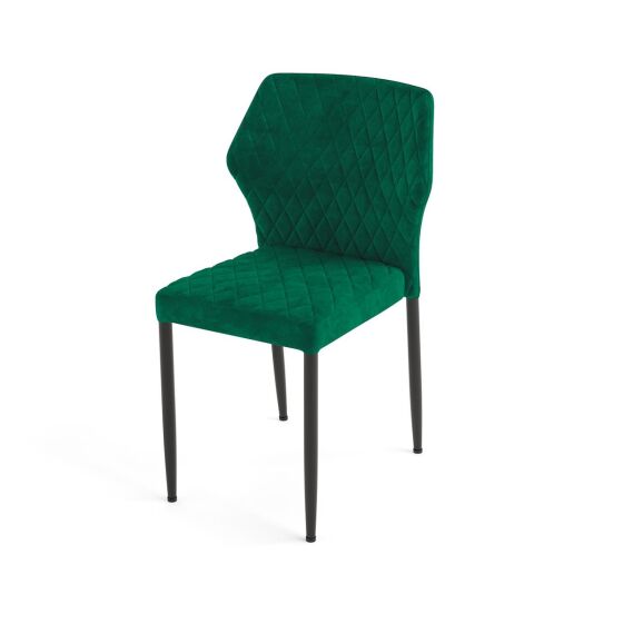 Louis Stapelstuhl Grün, velours gepolstert, feuerhemmend, 49x57,5x81,5cm (BxTxH), 52002