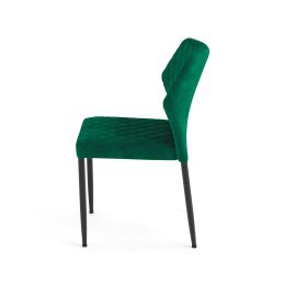 Louis stacking chair velours green upholstered, fire-retardant, 49x57.5x81.5cm (WxDxH)