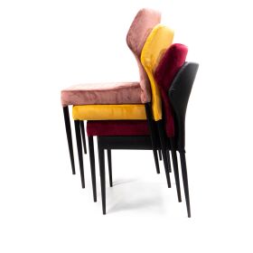 Louis Stapelstuhl Grün, velours gepolstert, feuerhemmend, 49x57,5x81,5cm (BxTxH), 52002