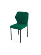 Louis stacking chair velours green upholstered, fire-retardant, 49x57.5x81.5cm (WxDxH)