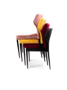 Louis Stapelstuhl Grün, velours gepolstert, feuerhemmend, 49x57,5x81,5cm (BxTxH), 52002