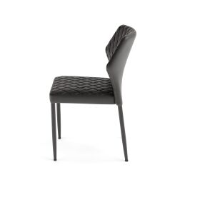 Louis stacking chair black, synthetic leather...