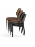 Louis stacking chair black, synthetic leather upholstered, fire-retardant, 49x57.5x81.5cm (WxDxH)