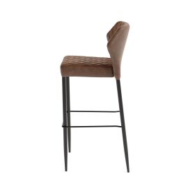 Louis bar stool cognac, synthetic leather upholstered, fire-retardant, 50x47x105cm (WxDxH)