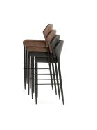 Louis bar stool cognac, synthetic leather upholstered, fire-retardant, 50x47x105cm (WxDxH)