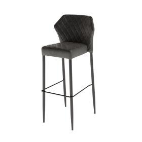 Louis bar stool black, upholstered imitation leather,...