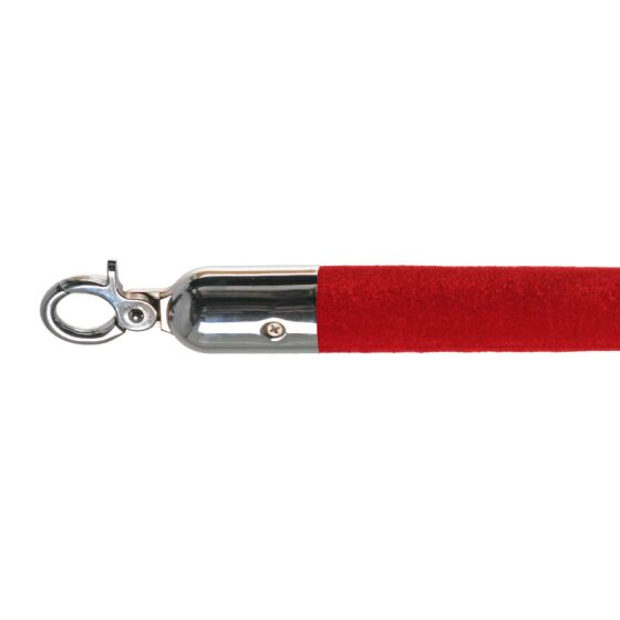 Barrier cord velor red, polished, Ø 3cm, length 157 cm