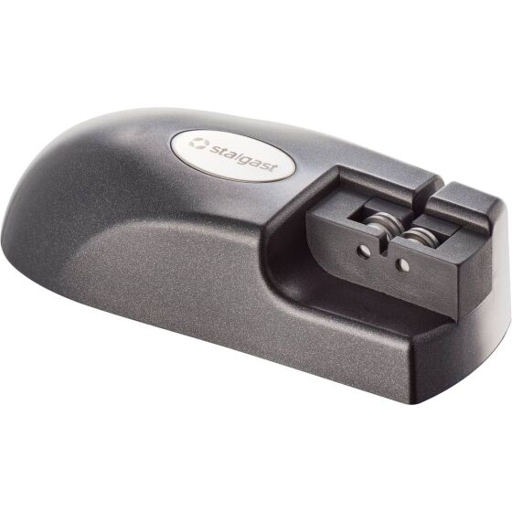 Knife sharpener, maual with rotating grinding shafts