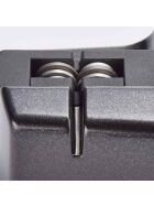 Knife sharpener, maual with rotating grinding shafts
