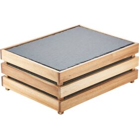 Buffet-Box aus Akazienholz, 420x320x55 mm
