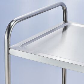 Servierwagen aus Edelstahl, mit zwei Borden, 860 x 540 x 940 mm (BxTxH)
