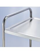 Serving trolley made of stainless steel, with two shelves, 860 x 540 x 940 mm (WxDxH)