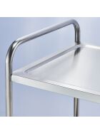 Servierwagen aus Edelstahl, mit zwei Borden, 860 x 540 x 940 mm (BxTxH)