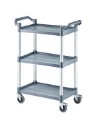 Plastic serving trolley, with three shelves, 860 x 425 x 910 mm (WxDxH)