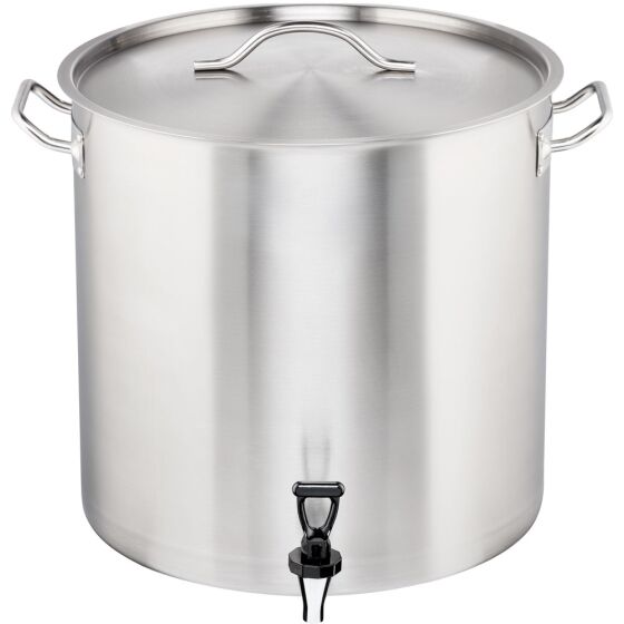 Potato boiling kettle with drain tap and lid, Ø 400 mm, height 400 mm, 50.3 liters