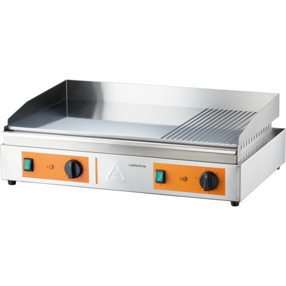 Griddle plate CATERINA, 720x460x240 mm, 2/3 smooth & 1/3 grooved, 3.5 kW 230 V.