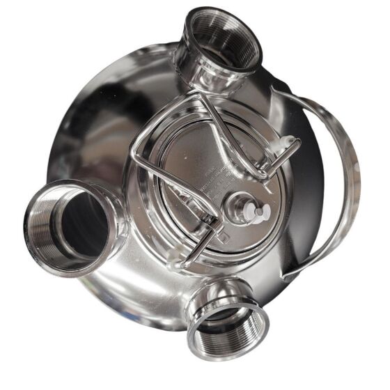 Cleaning container 10 L stainless steel for 3 fittings