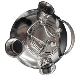 Cleaning container 10 L stainless steel including 3 fittings of your choice 2 x flat & 1 x basket