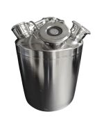 Cleaning container 10 L stainless steel including 3 fittings of your choice 2 x flat & 1 x combination