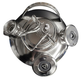 Cleaning container 10 L stainless steel including 3 fittings of your choice 2 x flat & 1 x king