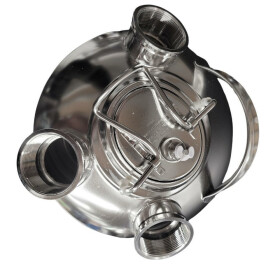 Cleaning container 10 L stainless steel including 3 fittings of your choice 2 x flat & 1 x king