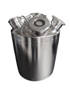 Reinigungsbehälter 10 L Edelstahl inklusive 3 Fittinge nach Wahl 1 x Flach, Korb,Typ M