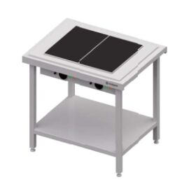 Hot serving with a glass ceramic hotplate with stainless...