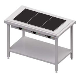 Hot serving with a glass ceramic hotplate with stainless...