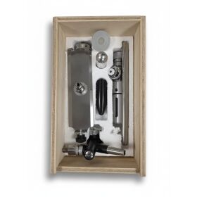 Beer dispenser for 5l cans with 16g mini pressure reducer & compensator tap in excl. Wooden box