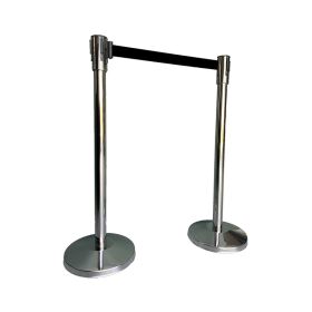 Barrier post chrome stainless steel with black belt,...